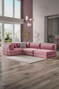 Resim Doqu Home Living Fonksiyonel Köşe Koltuk Cosmo Pembe 