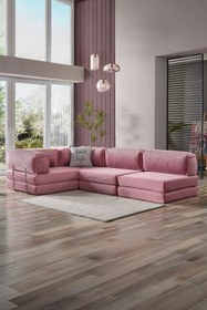 Resim Doqu Home Living Fonksiyonel Köşe Koltuk Cosmo Pembe 