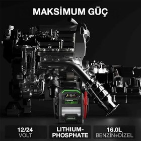 Resim LOKITHOR J10000HD 12V/24V 10.000Amp LiFePO4 Akıllı Akü Takviye + Powerbank + Led Lamba 