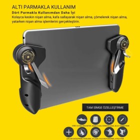 Resim Coofbe Tüm Tabletler Için Profesyonel 6 Parmak Tetik Seti Tablet Oyun Kolu iPad Tablet Mobile Joystick 