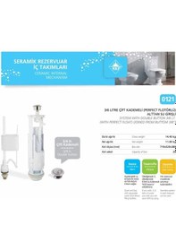 Resim Nkp 3/6 Litre Çift Kademeli Klozet Rezervuar İç Takım 121 Beyaz 