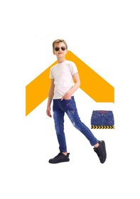 Resim Gzt Tekstil Erkek Çocuk Pamuklu Likralı Baskılı Kot Jeans Pantolon 