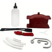 Resim Motion003 Motosiklet Bisiklet Zincir Temizleme Yağlama Seti Kırmızı 1 Alet Seti Zincir Temizleyici Fırça Dişli Temizleme Aracı Yağlama Cihazı 