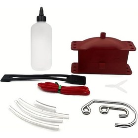 Resim Motion003 Motosiklet Bisiklet Zincir Temizleme Yağlama Seti Kırmızı 1 Alet Seti Zincir Temizleyici Fırça Dişli Temizleme Aracı Yağlama Cihazı 