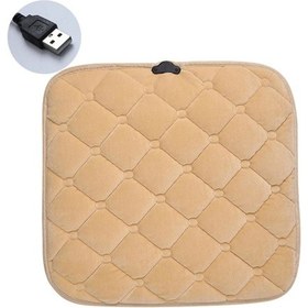 Resim Wm-sbxjrd Usb 5v Araç Isıtma Yastığı Kış Kaymaz Koltuk Kılıfı Dokunmatik Anahtarlı Isıtıcı - Bej 