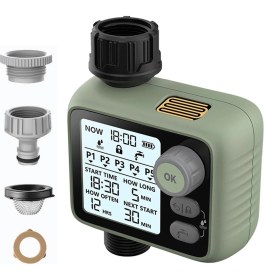 Resim Konk Tools Otomatik Bahçe Sulama Zamanlayıcısı - 5 Programlı LCD Ekranlı Akıllı Sulama Sistemi Ipx5 Su Geçirmez 