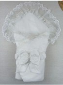 Resim Yenidoğan İpek Pamuklu İnci Lüks Kundak Bebek Battaniyesi Ekru Ekru 