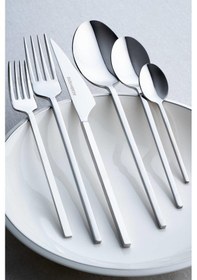 Resim Acar Salvıa 12 Kişilik 72 Parça Silver Çatal Kaşık Bıçak Takımı Gümüş 