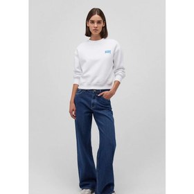 Resim Mavi Logo Baskılı Kadın Crop Sweatshirt (M1611601-620) 
