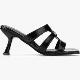 Resim Valmenti Kadın Vegan Siyah Topuklu Terlik 1063 23420 Bn Trlk Y25 Sıyah Mtlk Siyah 