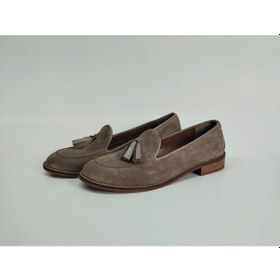 Resim Kadın Hakiki Deri Püsküllü Vizon Süet Ayakkabı Vizon Süet 