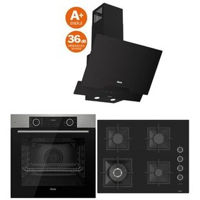 Resim Fryart XE63MI - SC405 - D063-SA Black Plus 3'lü Cam Ankastre Set 