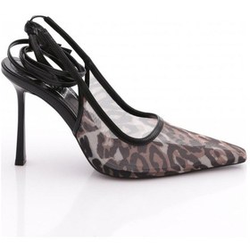 Resim Dgn 1122 Kadin Sivri Burun Topuklu Ayakkabi Siyah Leopar 