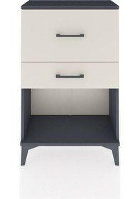 Resim Arges Komodin 2 Çekmeceli 60x30x96 Antrasit-aytaşı Antrasit 