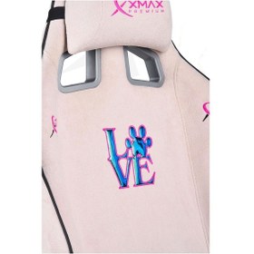 Resim Rio Plus Love Açık Pembe Su İtici Lüks Kadife Şönil Kumaş Oyuncu Koltuğu Pembe 