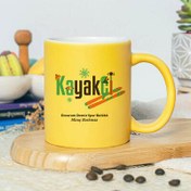 Resim İsme Özel Kayakçı Sarı Kupa Bardak 