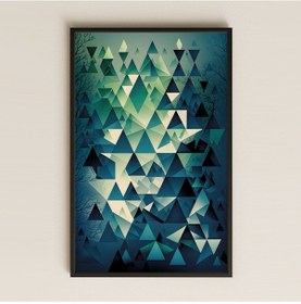 Resim Geometrik Üçgen Ormanı Şeffaf Pleksi Tablo 