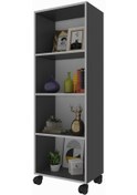Resim Kenzlife Kitaplık Beril 148 060 020 Gri Tekerlekli Mutfak Dolabı Banyo Ofis Ayakkabılık Kiler 