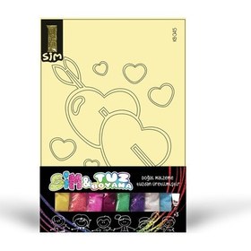 Resim Kb-345 Kalpler Simli Tuz Boyama Oyunu Eğitici Aktivite Kum Boya 