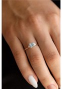 Resim Sky Blue Topaz Taşlı Pırlanta Yüzük 