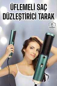 Resim UCUZTEKNO Fön Tarak Saç Düzleştirici Üflemeli Fön Makinesi Sıkı Dişli Taşınabilir 