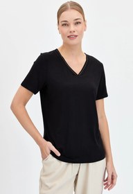 Resim Desen Triko Kadın T-shirt (KMY24039) 