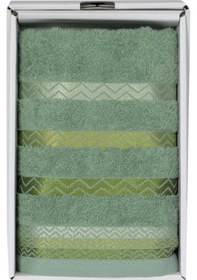 Resim Vos Versa Bursa Varak Serisi 50x90cm %100 Pamuk Yüz Havlusu Haki Yeşil Vvhm0018-375 - Yeşil 