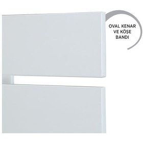 Resim Pasifichome Huga Çift Kişilik Beyaz Yatak Başlık 160 Cm / 160 Cm Baza Başlık 