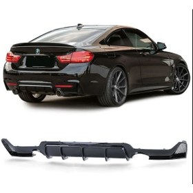 Resim Bmw F32 F33 F36 Arka Tampon Difüzörü 2 Çıkış Pianoblack 4 Serisi 