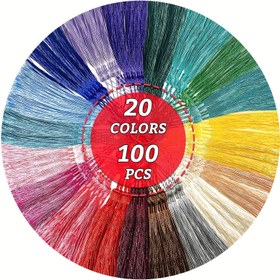 Resim 100 Adet Halkalı Mini Püskül - Kitap Ayracılar için 12.7 cm Polyester Püsküller, Takı Yapımı, DIY El İşleri - 20 Canlı Renkler, Geleneksel Stil Ev Dekorasyonu ve Mezuniyet Süslemeleri, Renkli Püsküller, Dekoratif Püsküller 
