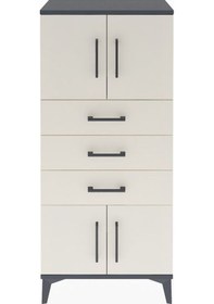 Resim Arges Dolap Tek Raflı 3 Çekmeceli 4 Kapaklı 60x30x134 Antrasit-aytaşı Antrasit 