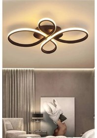 Resim Lalezar Modern Sarkıt Plafonyer Led Avize - - Kumandasız / Siyah Siyah 