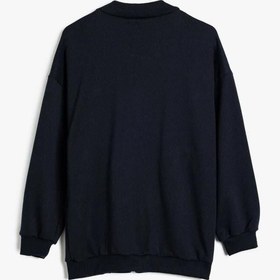 Resim Koton Çocuk Okul Sweatshirt Uzun Kollu Cep Detaylı Fermuar Kapamalı Lacivert 
