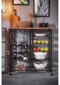 Resim ÇOK AMAÇLI ADA MASA METAL MUTFAK BAR BANGO TEKERLEKLİ SEBZELİK 