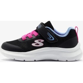 Resim Skechers Skech Fast Küçük Kız Çocuk Siyah Spor Ayakkabı 303168N Bkmt 