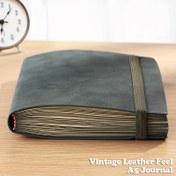 Resim Vintage A5 Yumuşak PU Günlük - Gerçek Deri Hissi Kapak, Notlar Ve Eskizler Için Kolej Kuralı, Klasik Minimalist Tasarım 