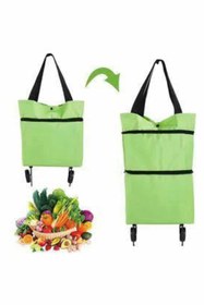Resim TE DÜKKAN Katlanabilir Tekerlekli Pazar Market Çarşı Arabası Market Alışveriş Çantası 