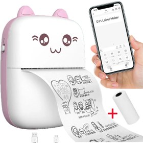 Resim JW JACK WAYNE Taşınabilir Portatif Mini Cep Yazıcı Bluetooth Bağlantılı Telefon Bilgisayar Ve Tablet Uyumlu Pembe 