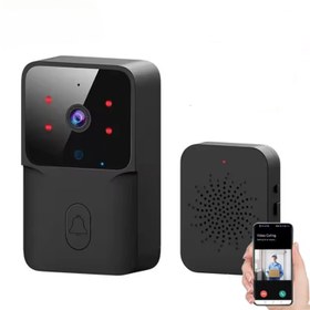 Resim Siyah Kameralı Akıllı Kapı Zili Kamera Sistemli Mini Doorbell Görüntülü Kapı Zili Hareket Sensörlü Gece Görüşlü Ev Ofis Güvenlik Şarjlı Kapı Zili 
