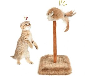 Resim TeknoKesgin KESGİN MARKET®Sesli Oyuncaklı Kedi Tırmalama Tahtası 