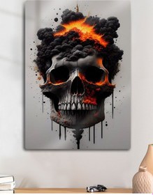Resim Fire Skull - Yanan Kurukafa - Metal Tablo 
