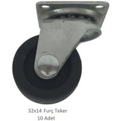 Resim Furç Teker 32 X 14, Bavul, Valiz, Çanta, Servis Sehpası Için 10 Adet Siyah 