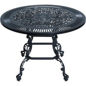 Resim Q100 Alüminyum Döküm Yuvarlak Bahçe Ve Balkon Masası Siyah 