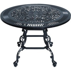 Resim Q100 Alüminyum Döküm Yuvarlak Bahçe Ve Balkon Masası Siyah 