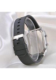 Resim Yeni Siyah Silikon Kordonlu Unisex Genç Kız Kadın Çocuk Led Kol Saati St-304106 