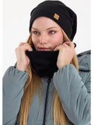 Resim Erkek Kadın %100 Mikro Polar Çift Katlı Winter's Coming Bere Boyunluk Takım - Standart / Siyah-kadın Siyah-kadın 