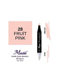 Resim Çift Uçlu Marker Grafik Çizim Kalemi 28 Bejimsi Pembe 