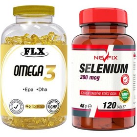 Resim Omega 3 Balık Yağı 90 Softgel & Nevfix Selenyum 200 Mcg 120 Tablet 