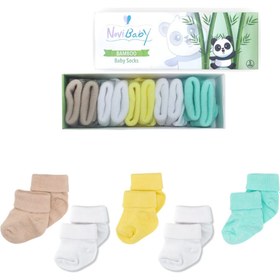 Resim Novibaby 5'li Bambu Yenidoğan Bebek Çorap I Summer I Kız Erkek Bebek Çorabı 