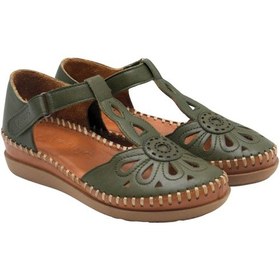 Resim Kadın Comfort Deri Sandalet Yeşil 18793505y Yetişkin 